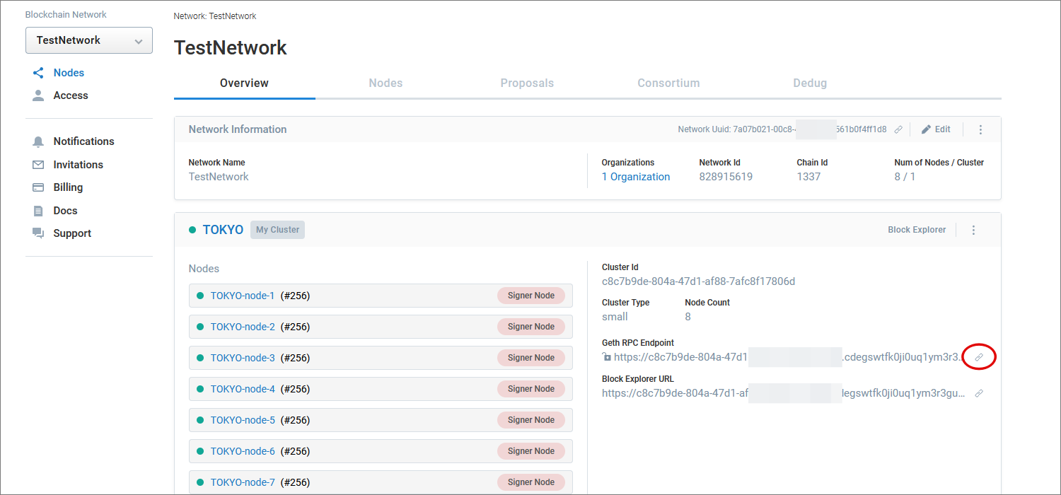 Copy Geth RPC Endpoint